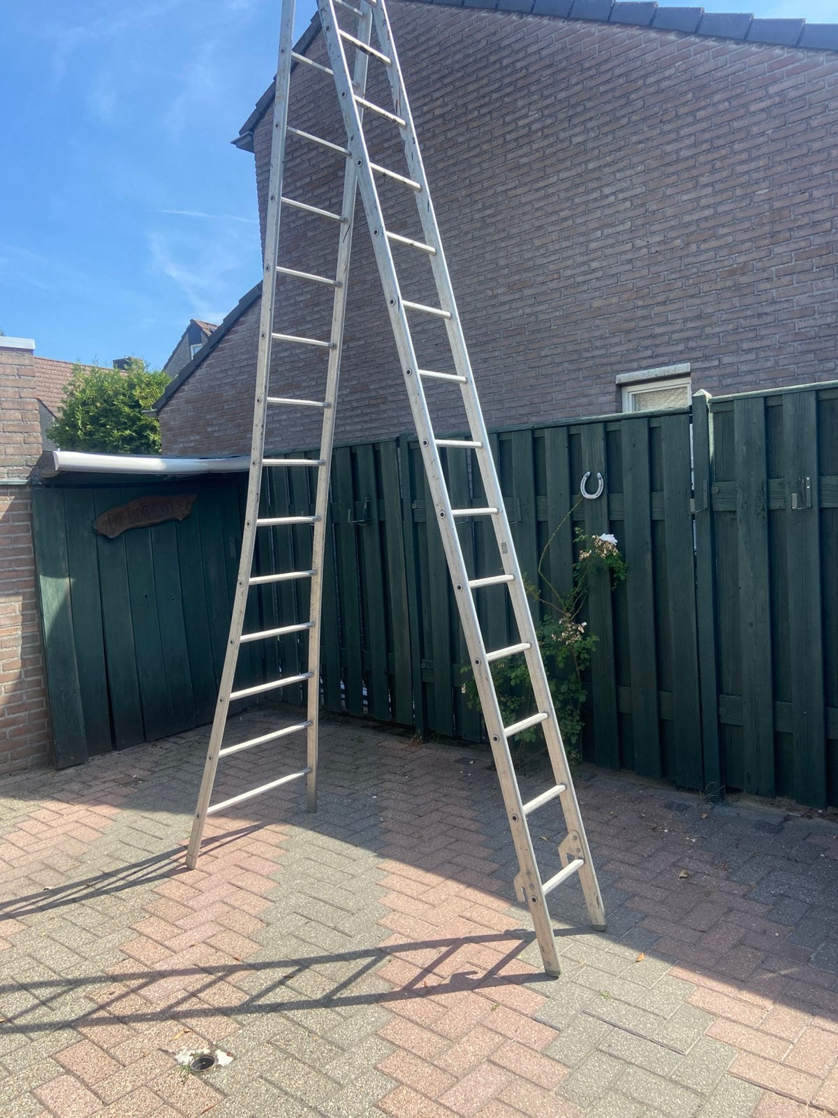 Professionele reformladder 2x14 sporten., Ophalen of Verzenden, Zo goed als nieuw, 4 meter of meer