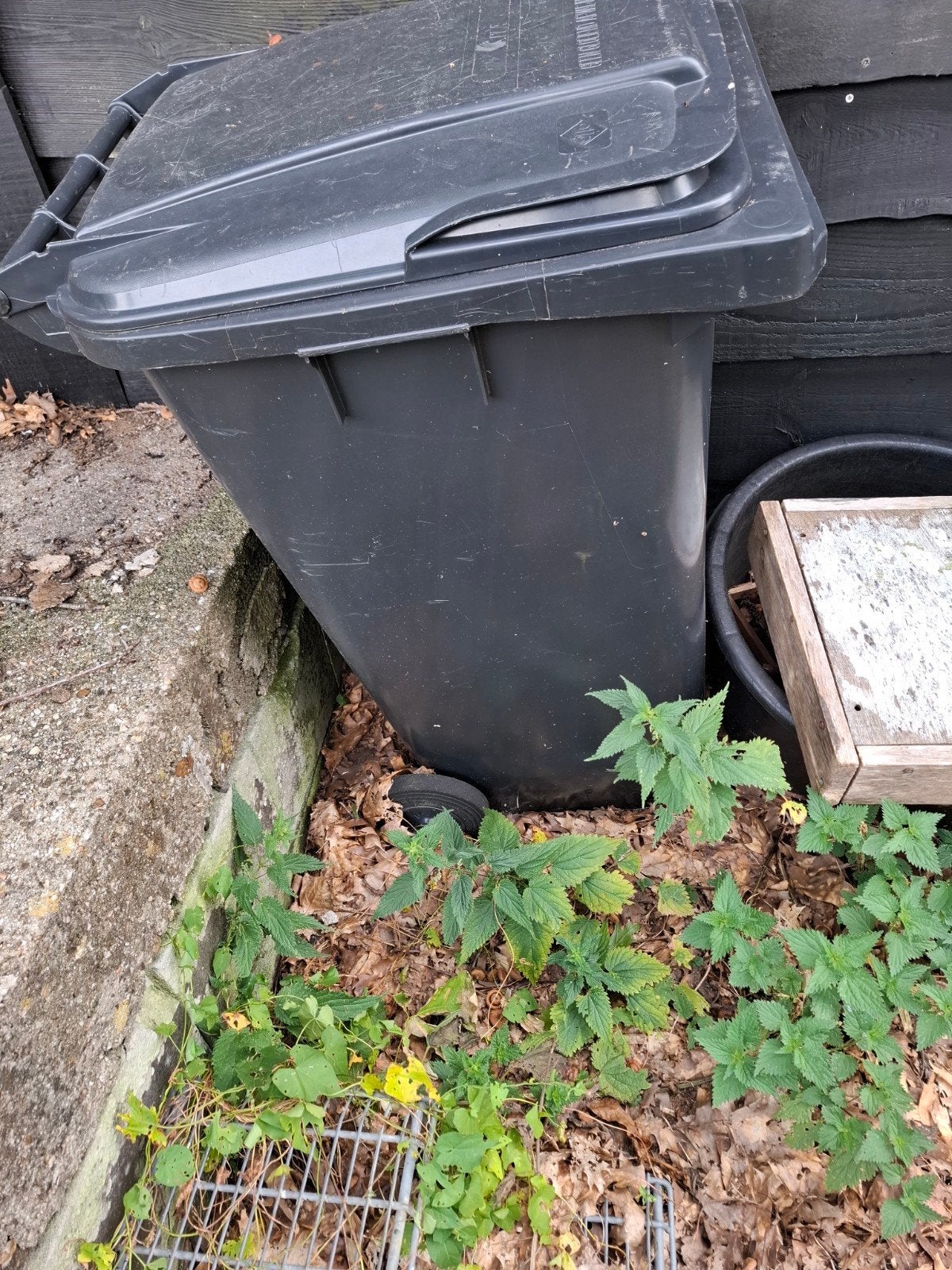 Grijze vuilcontainer - Gebruikt, Huis en Inrichting, 40 liter of meer, Ophalen, Gebruikt, Kunststof