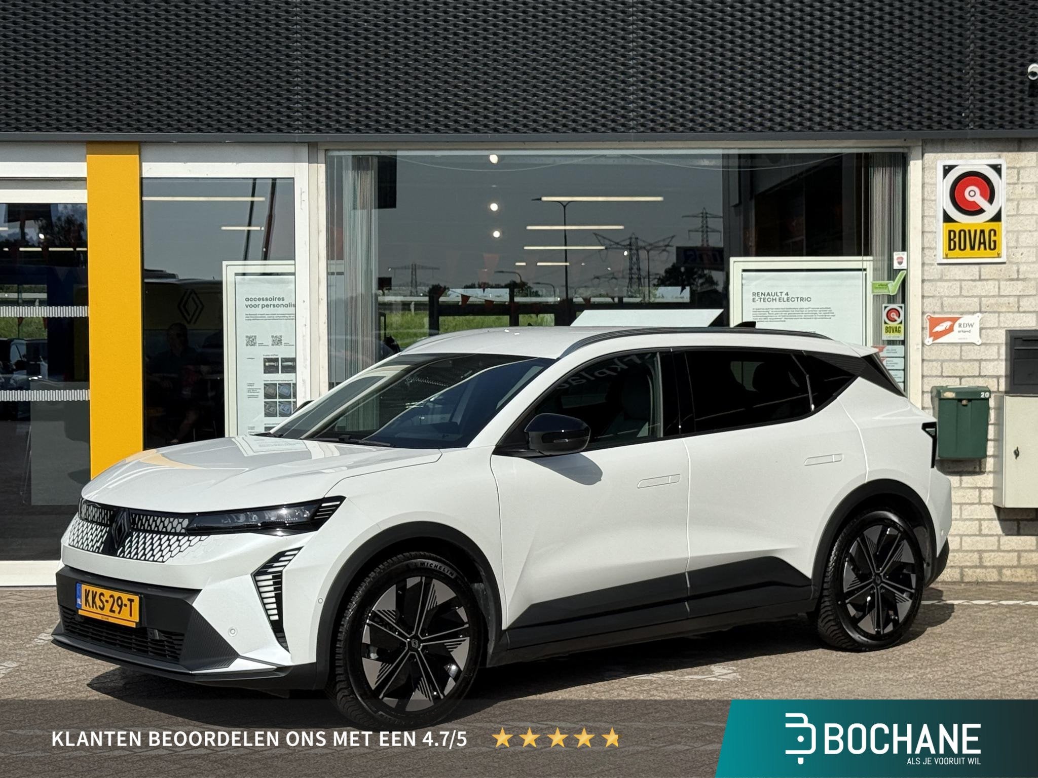 Renault Scenic E-Tech EV87 long range techno | Navigatie | E, Parkeersensor, Gebruikt, Leder en Stof, Wit