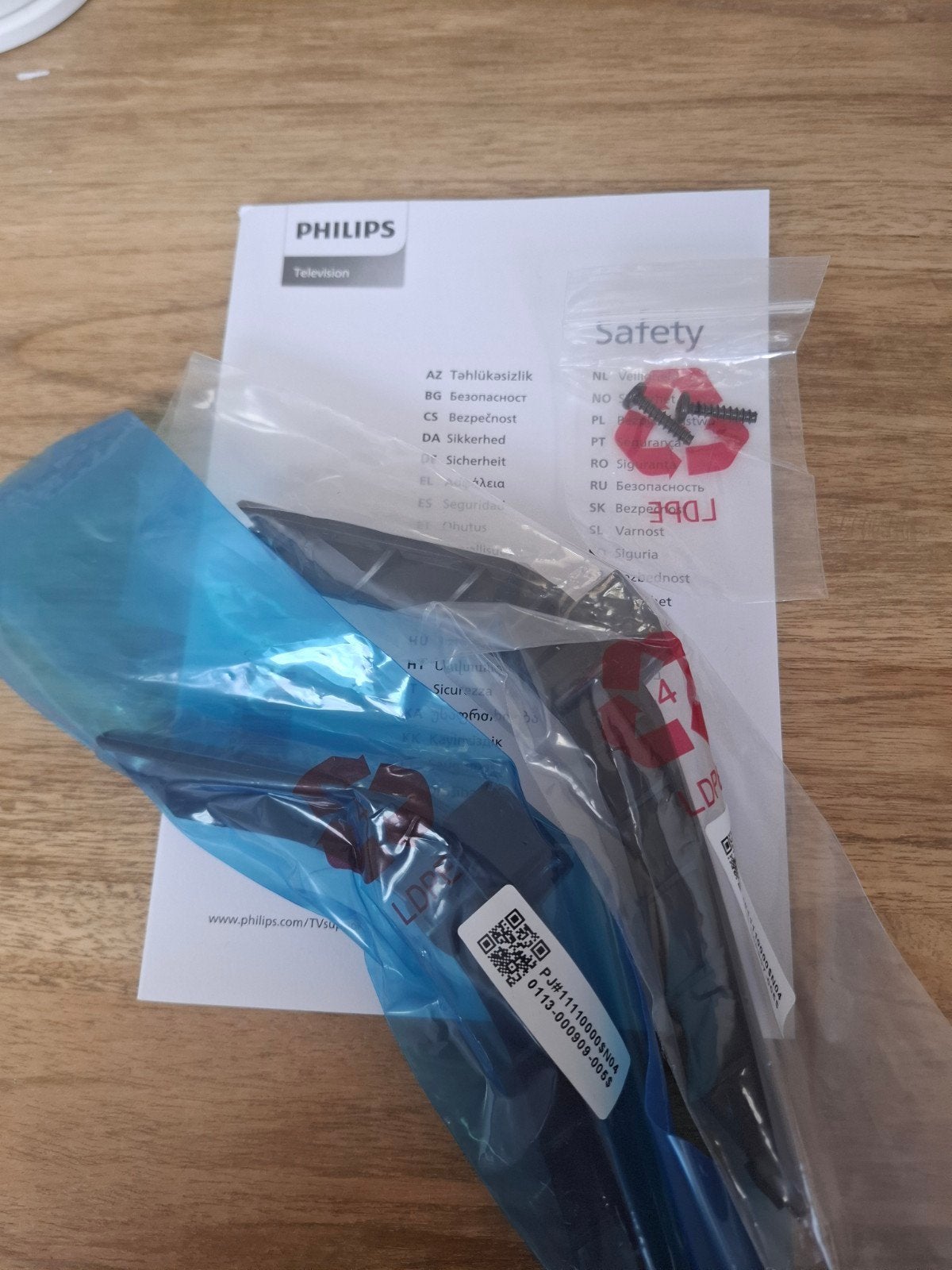 Philips TV-standaard poten met schroeven en handleiding, Ophalen of Verzenden, Nieuw