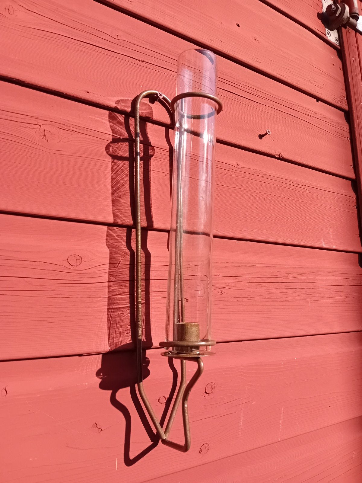 Mooie wand kaarshouder met glazen cilinder (30 cm), Ophalen of Verzenden, Gebruikt
