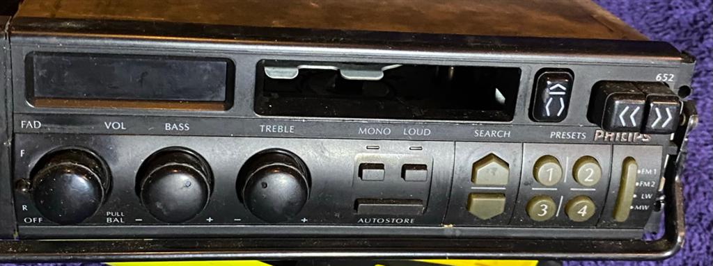 Philips 22DC652 autoradio met cassettedeck - Youngtimer, Ophalen of Verzenden, Gebruikt