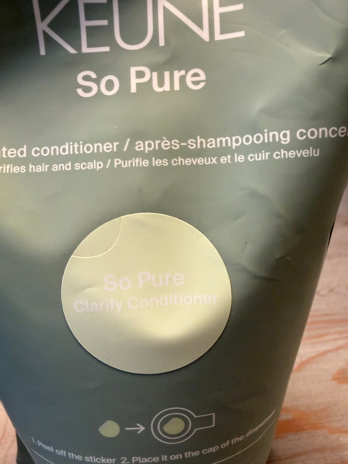 Keune So pure clarity conditioner 1000ml, Ophalen of Verzenden, Zo goed als nieuw, Shampoo of Conditioner