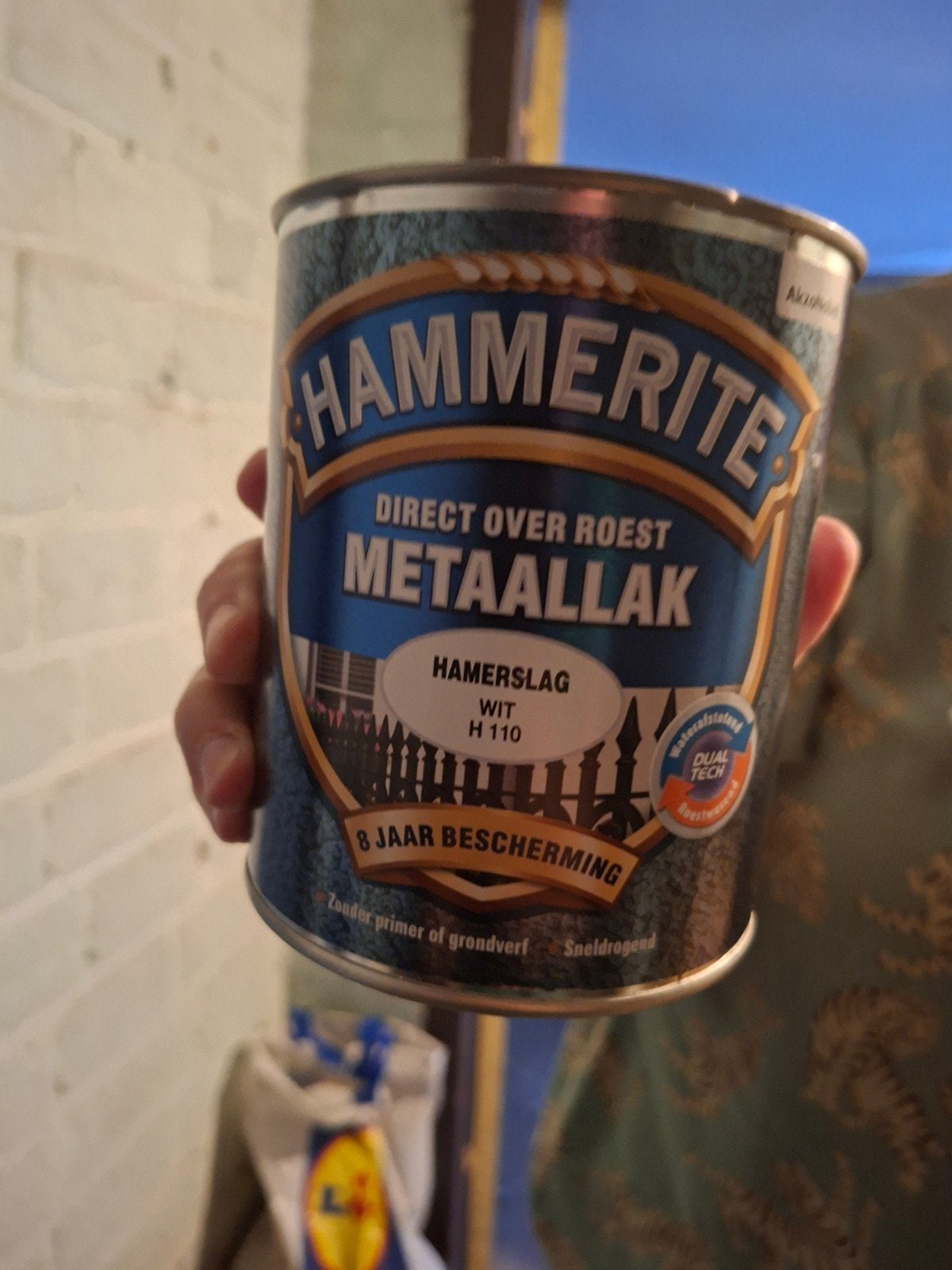 Hammerite Metaallak Hamerslag Wit H 110, Ophalen