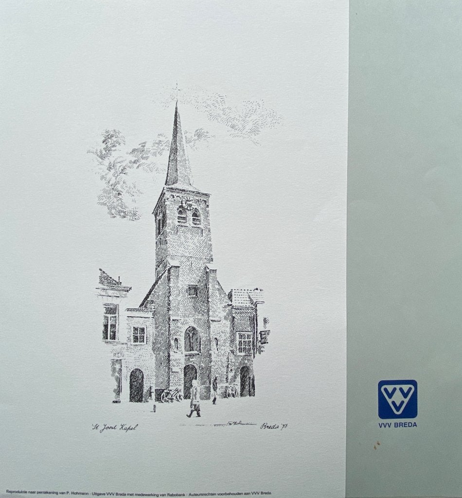 Breda pentekeningen  VVV, Ophalen of Verzenden, Print, Pentekening, Origineel