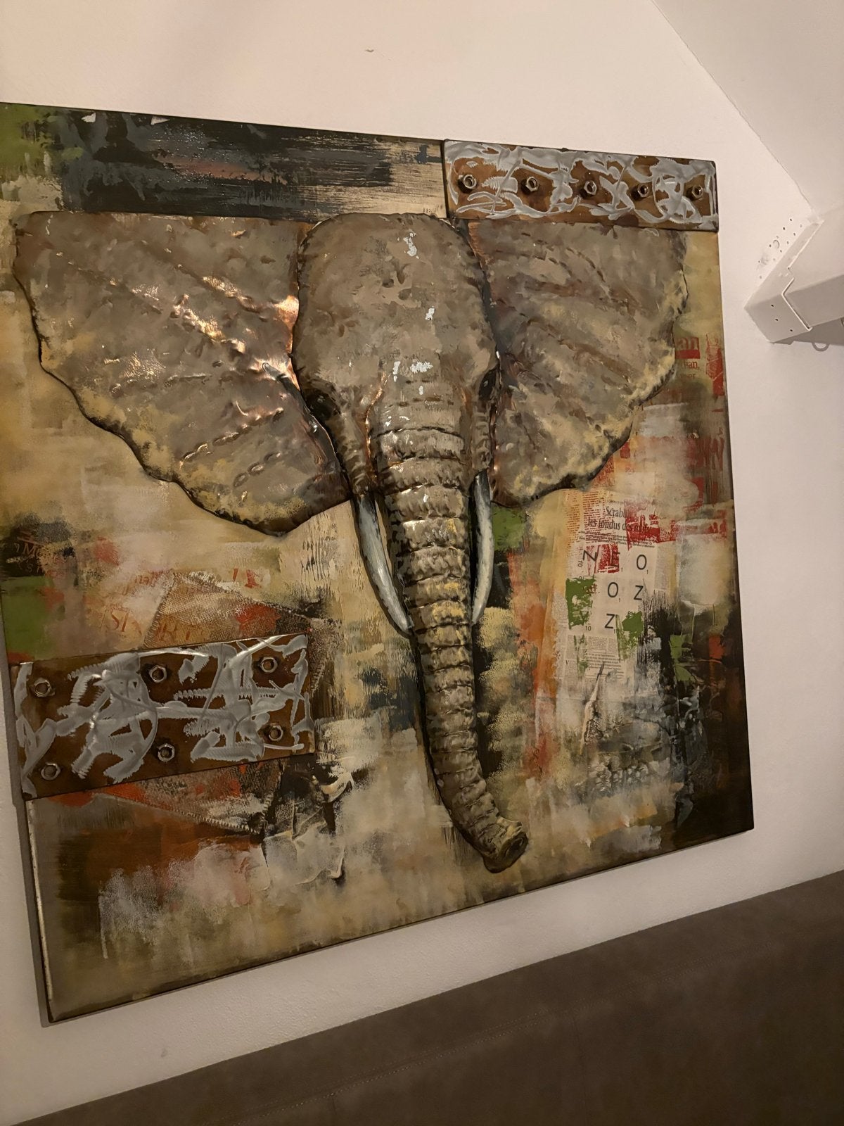 Uniek 3D Olifant kunstwerk - Abstracte Kunst, Ophalen of Verzenden