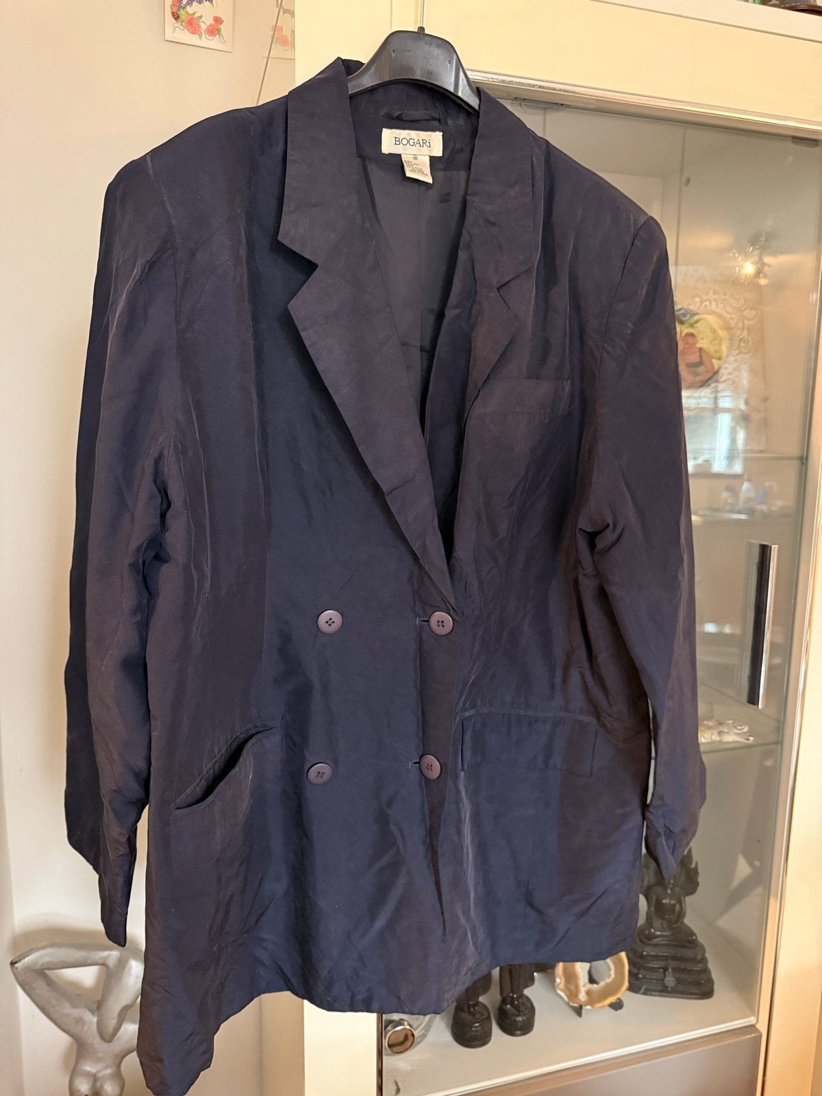 Bogari zijden jasje - Maat M past tot maat 42, Kleding | Dames, Maat 38/40 (M), Blauw, Ophalen of Verzenden, Zo goed als nieuw