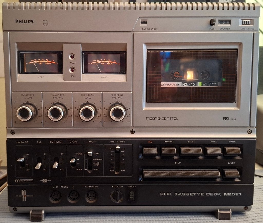 Philips cassetedeck N2521, Ophalen, Enkel, Philips, Tape counter