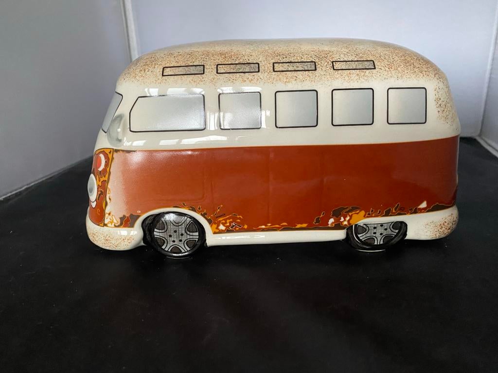 Volkswagen spijlbus T1 VW spaarpot steen ratlook, Ophalen of Verzenden, Gebruikt, Steen, Aardewerk of Keramiek, Vervoermiddel