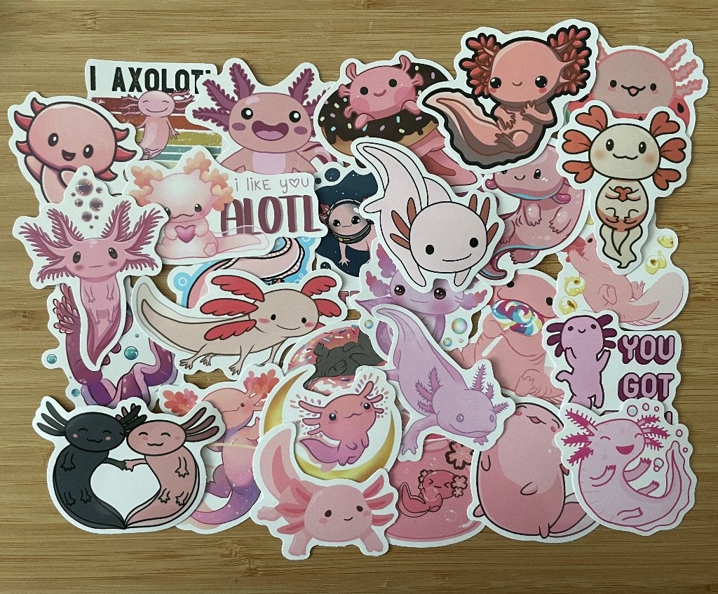 Axolotls stickers, Verzenden, Nieuw, Meerdere stickers