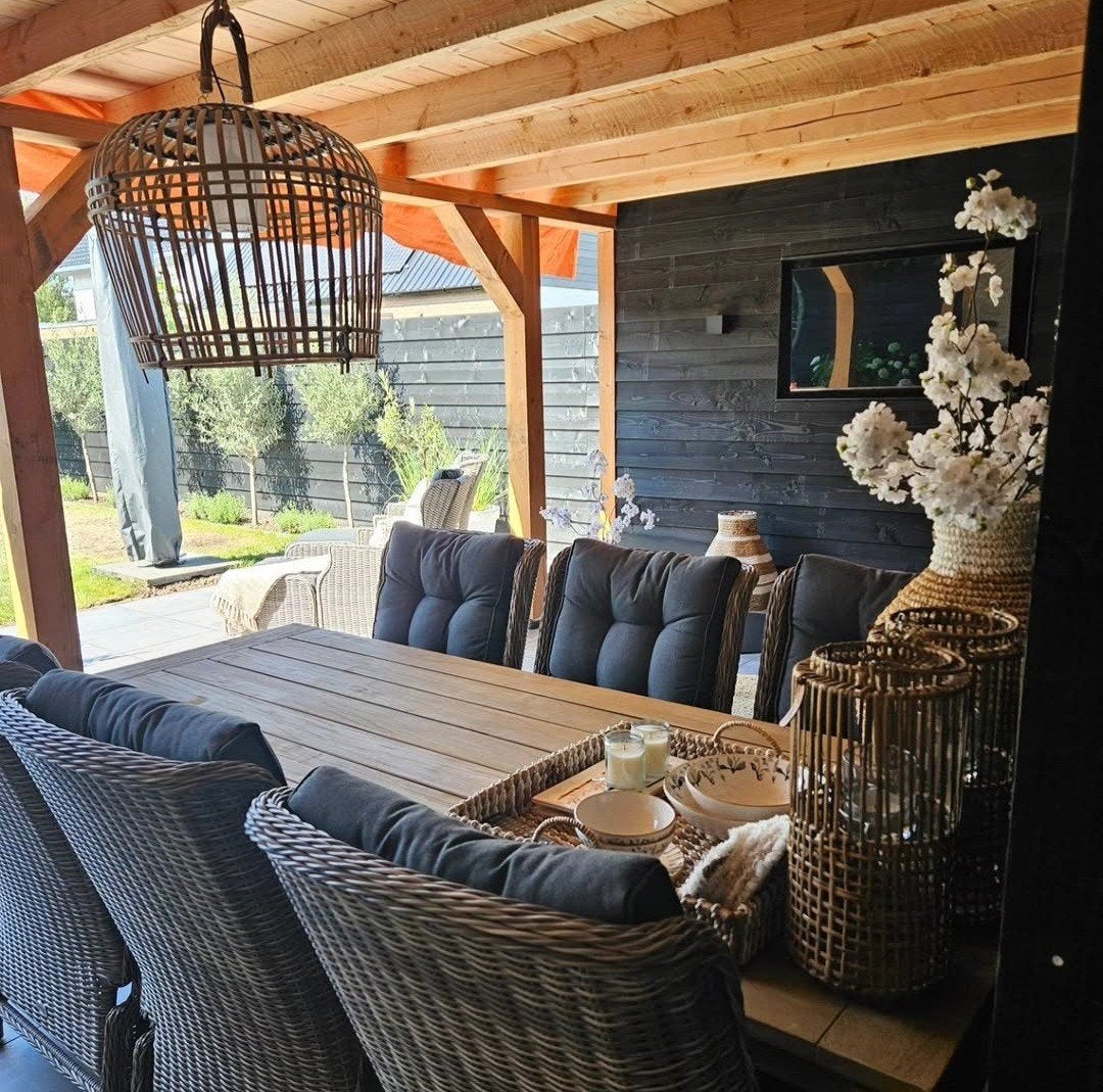 ZGAN 4x Garden collection dining tuinstoel verstelbaar, Tuin en Terras, Ophalen, 4 zitplaatsen, Zo goed als nieuw, Wicker