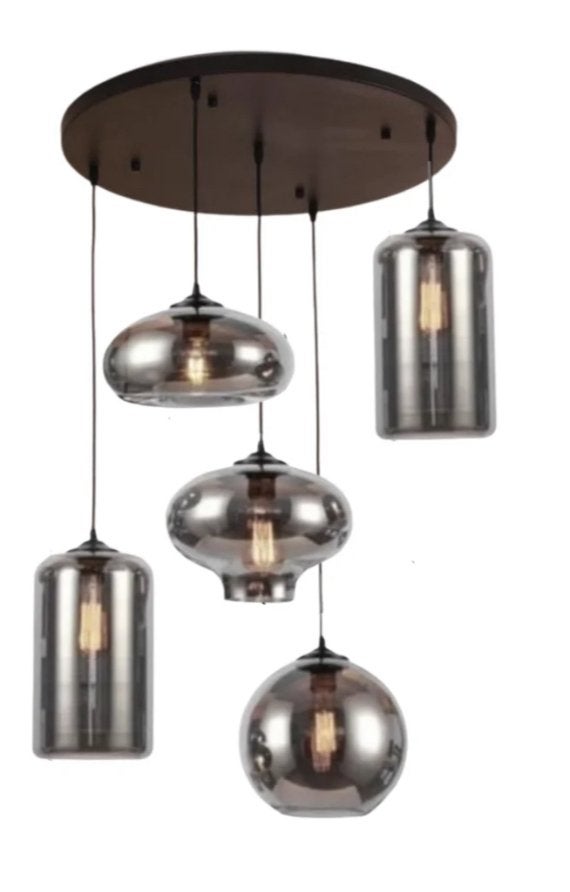 Hanglamp Illusion Smoking glass 5 lichts - Mix, Huis en Inrichting, Lampen | Hanglampen, Ophalen of Verzenden, 75 cm of meer, Eric kuster