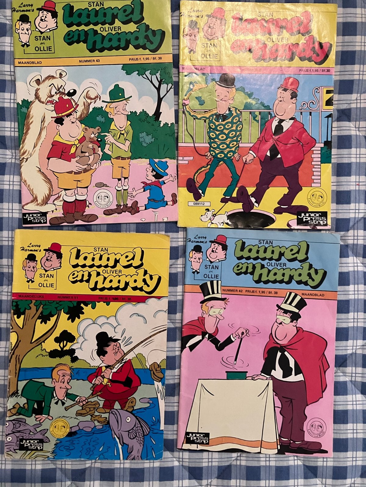 4x Stripboek Laurel en Hardy (De Dikke en de Dunne), Meerdere stripboeken, Ophalen of Verzenden, Gelezen