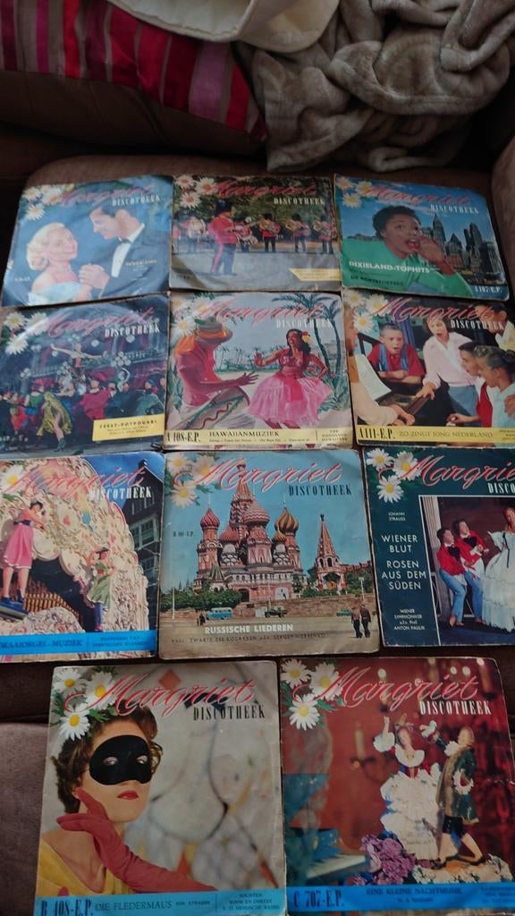11x Margriet Discotheek E.P.'s - Vintage Vinyl, Gebruikt, Overige genres, 7 inch, Single