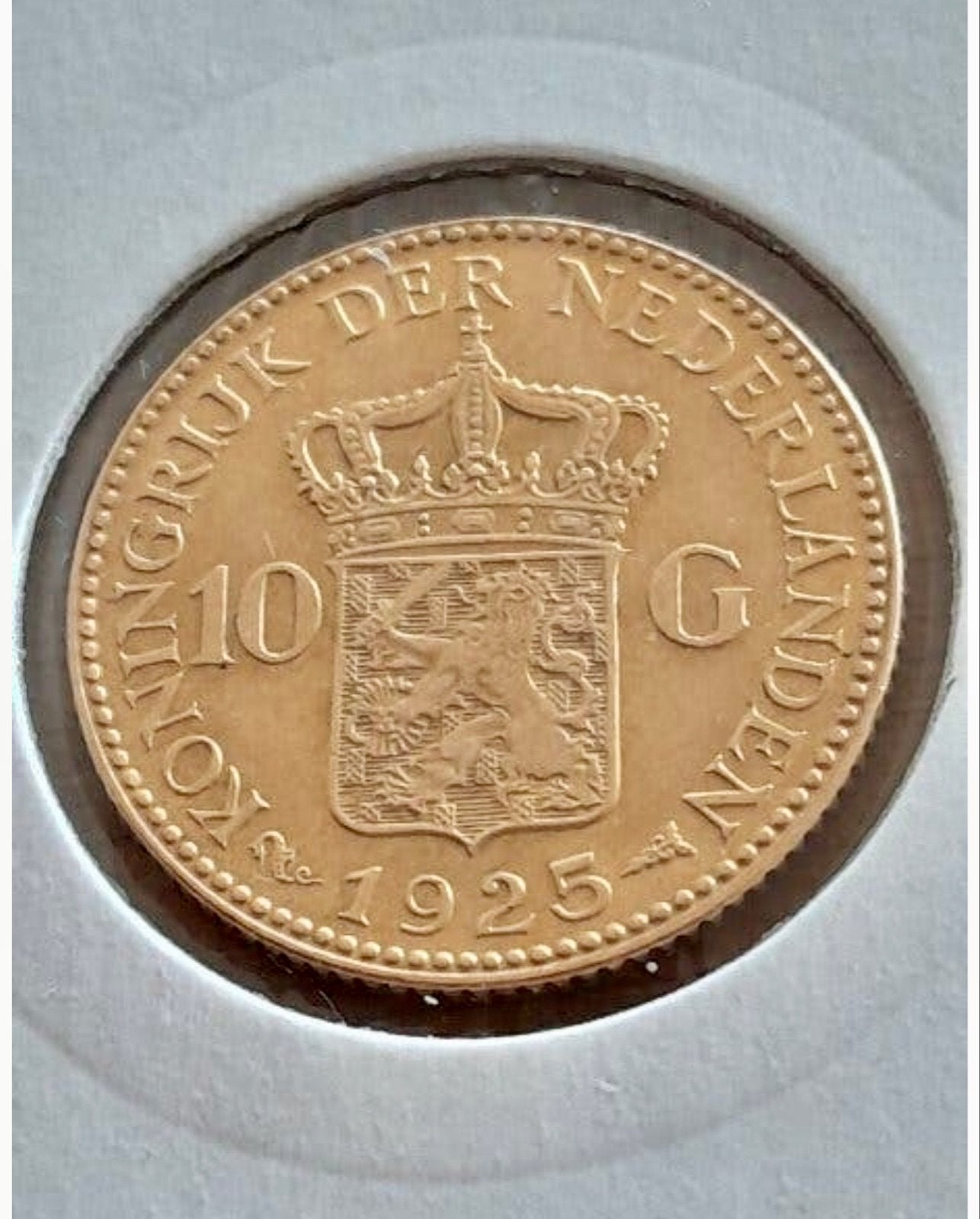 Gouden Tientje 1925 Koningin Wilhelmina, Koningin Wilhelmina, Losse munt, 10 gulden, Goud