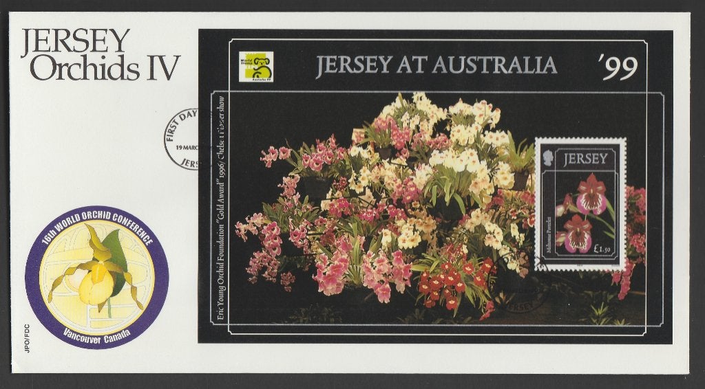 Jersey - Michelnr 883 - orchideeën serie IV blok, Verzenden, Postfris