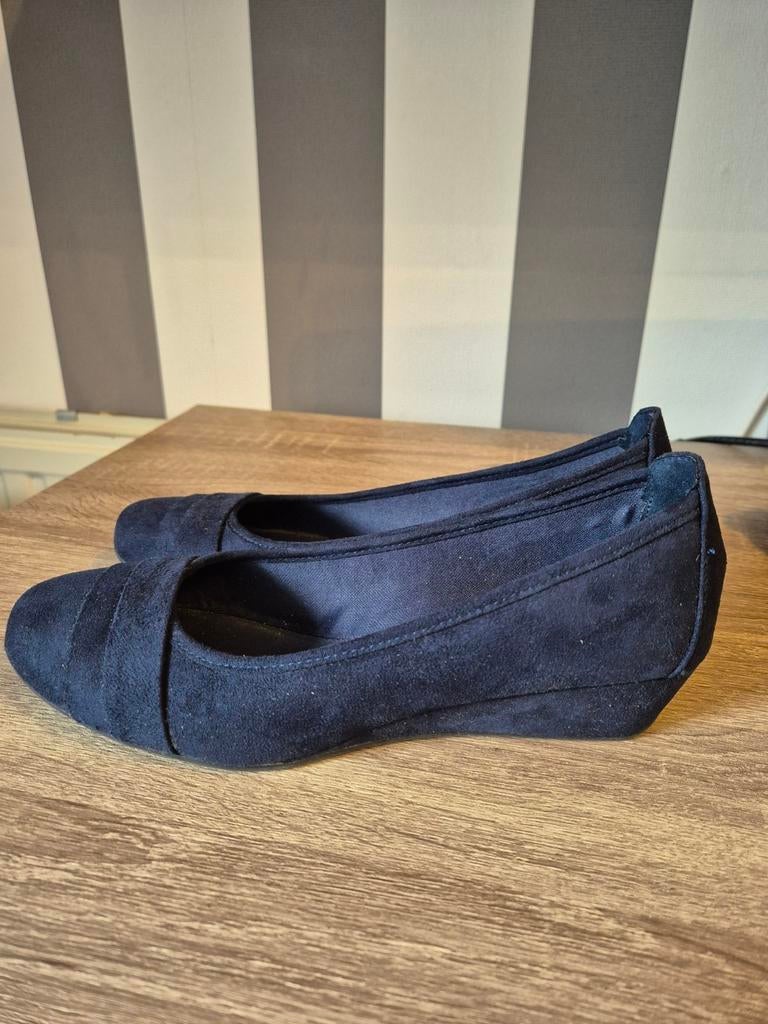 Graceland donkerblauwe ballerina's met sleehak - Maat 40, Blauw, Graceland, Gedragen, Ballerina's