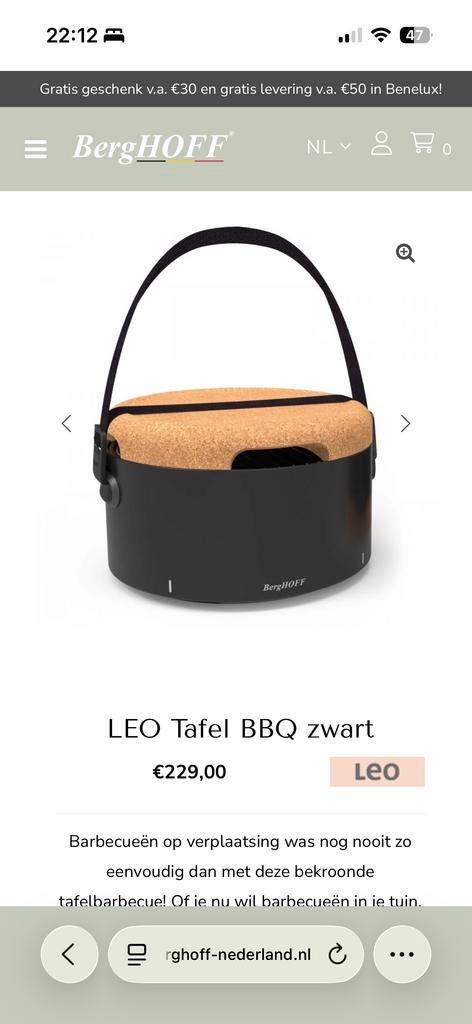 BergHOFF Leo Draagbare Tafel BBQ - Nieuw in doos, Ophalen of Verzenden, Nieuw