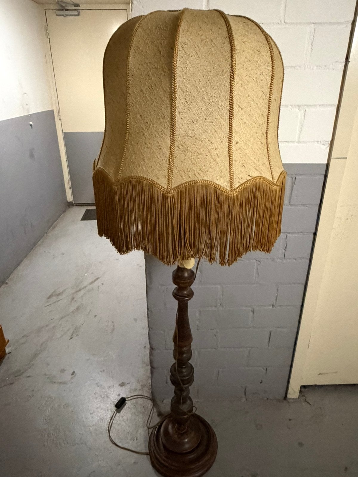 Vintage vloerlamp beige/bruin, Ophalen, Zo goed als nieuw, 150 tot 200 cm
