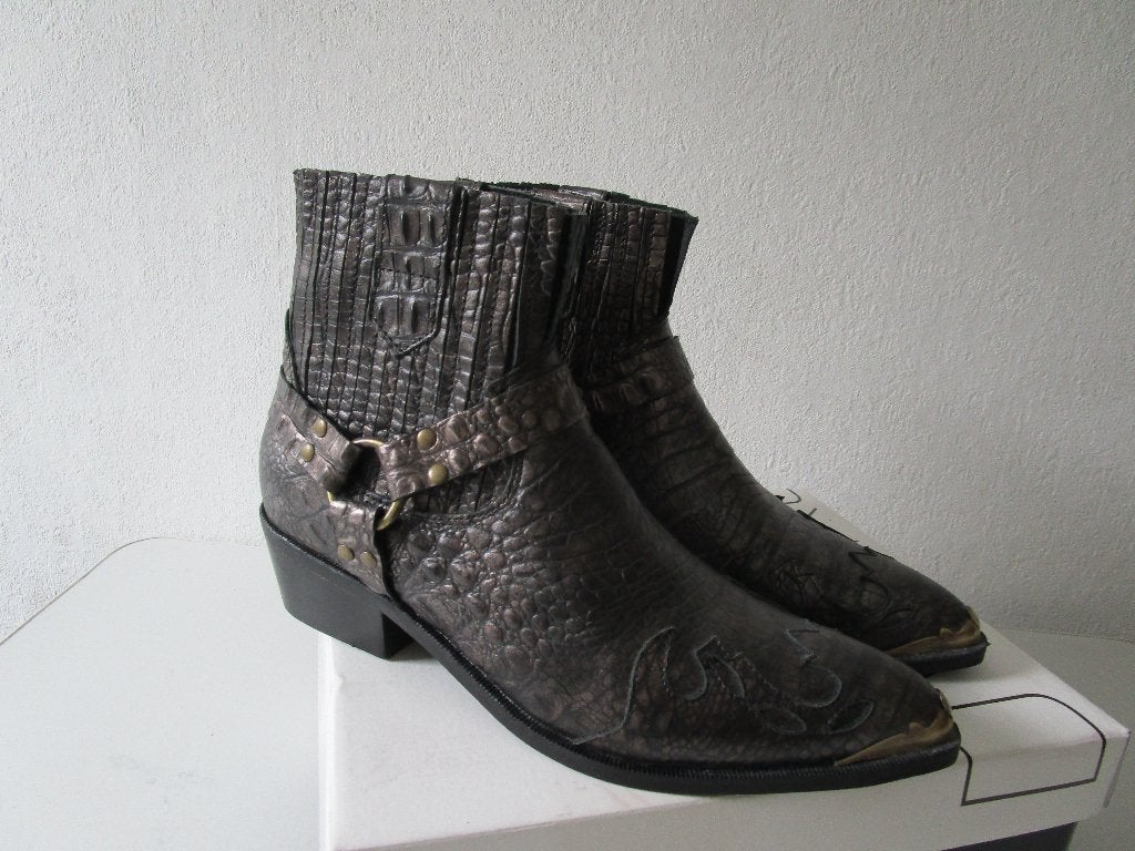 DWRS cowboylaarsjes, metallic croco, maat 41. Nieuwstaat, Overige kleuren, Lage of Enkellaarzen, Ophalen of Verzenden, Zo goed als nieuw
