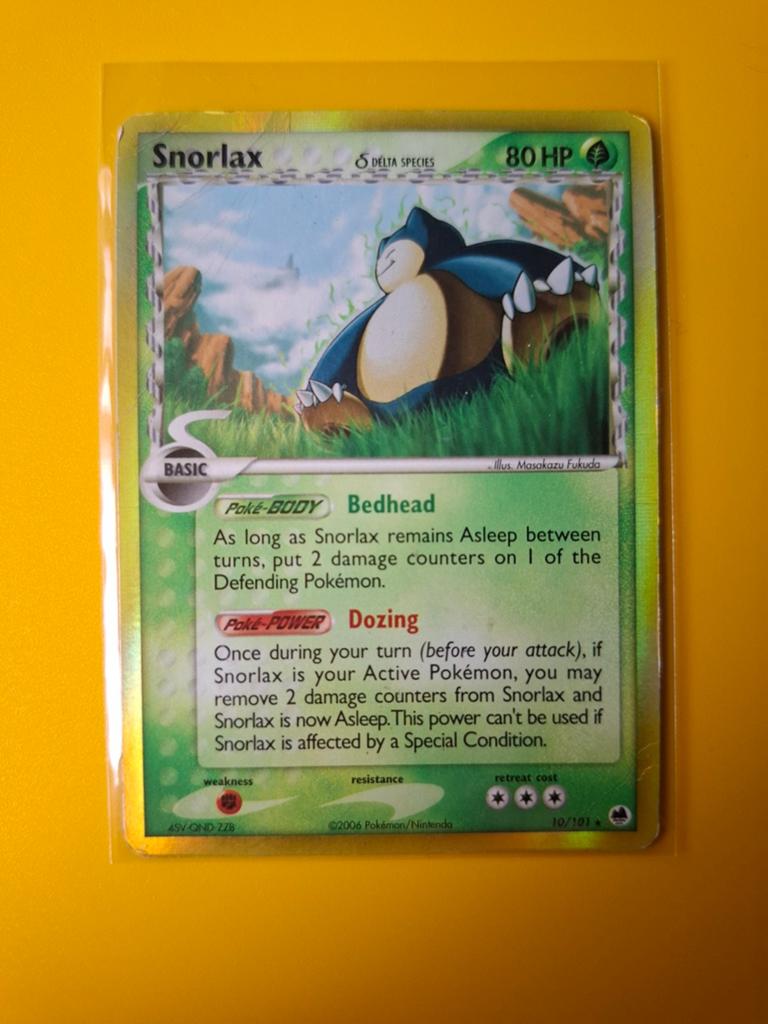 Snorlax, Pokemon, 10/101, dragon frontiers, Verzenden, Zo goed als nieuw, Losse kaart, Foil