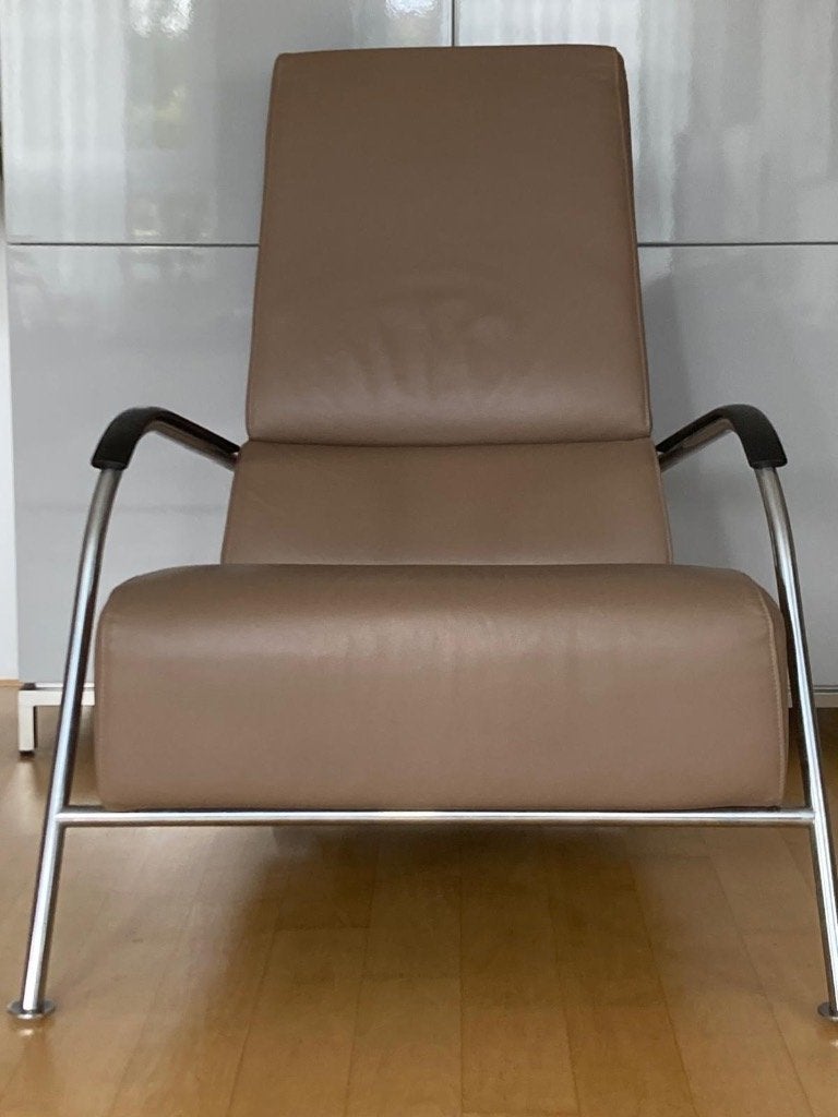 Harvink Design Fauteuil Mirakel Lichtbruin Leder, Ophalen, Gebruikt, Design, 75 tot 100 cm