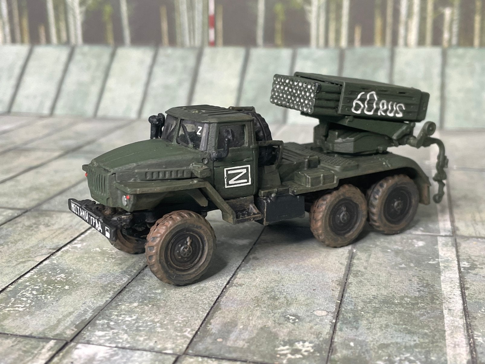 Diecastdiorama URARORU01 | URAL 4320 GRAD BM-21, 1:50 of kleiner, Nieuw, Truck, Diecastdiorama