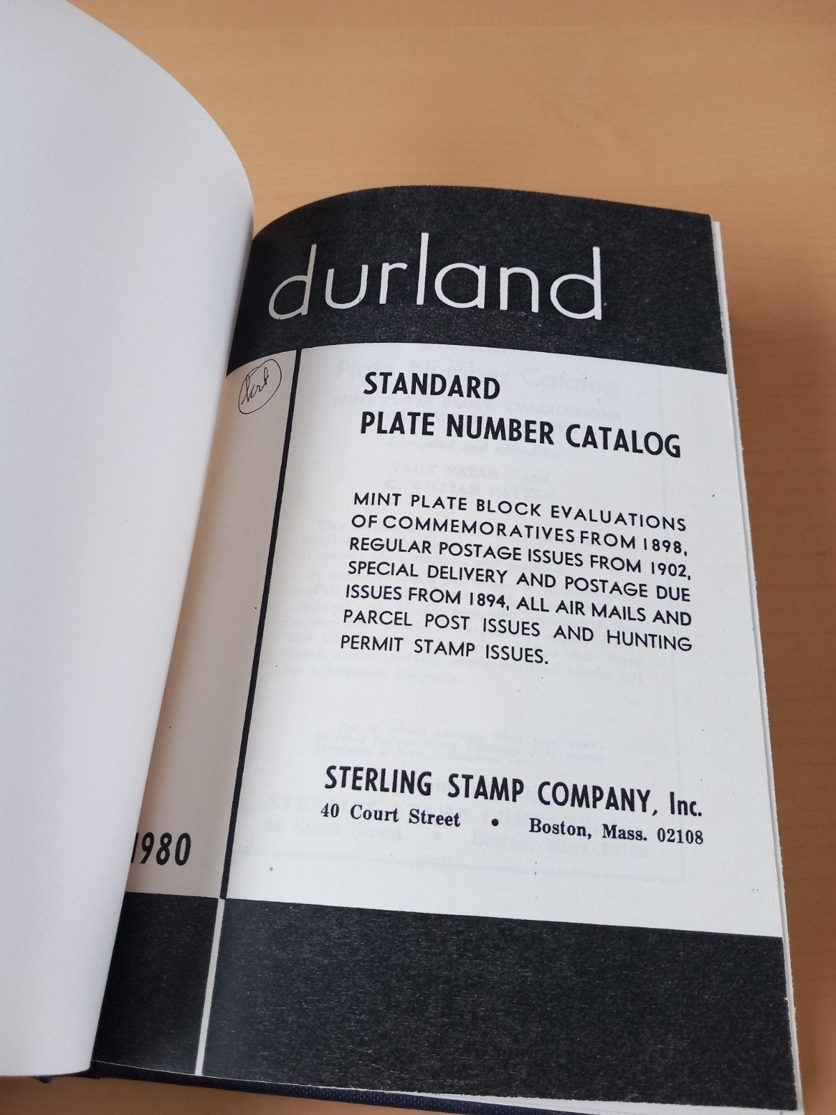 Durland Verenigde Staten Plate Number Catalog 1980, Ophalen of Verzenden, Catalogus
