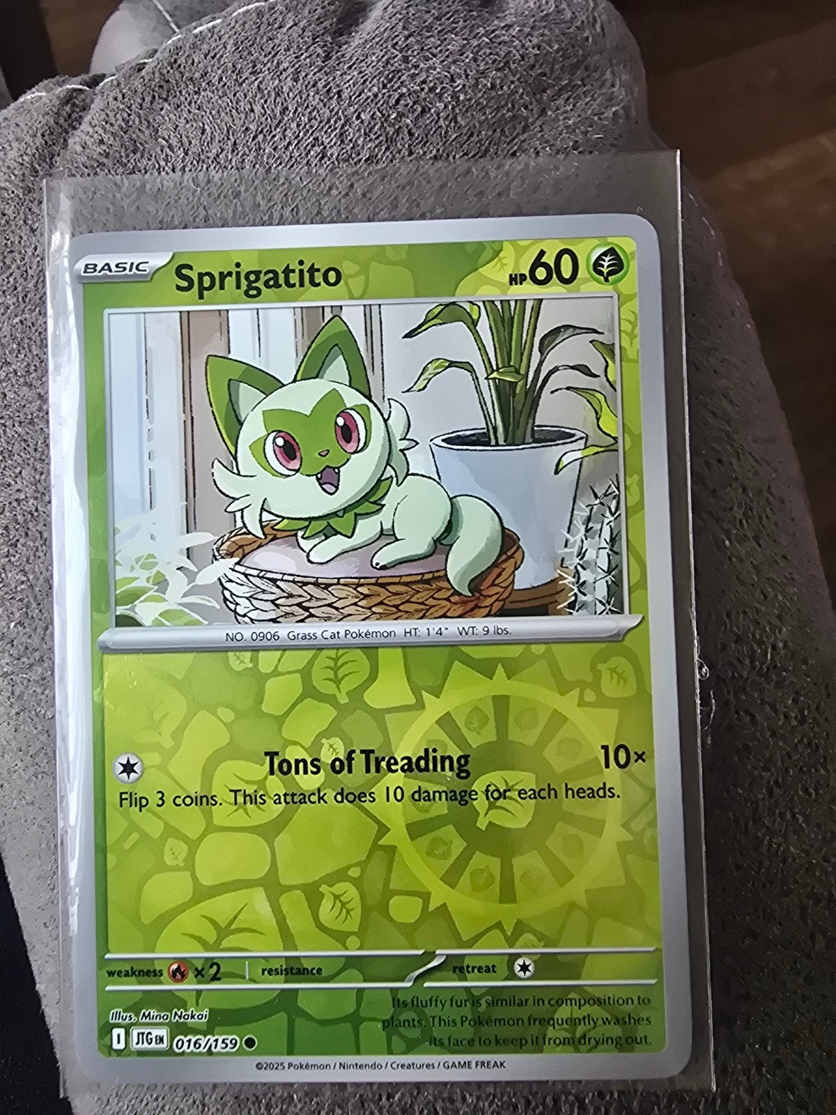 Pokémon Kaart Sprigatito 016/159 - Basic Grass Cat, Ophalen of Verzenden, Zo goed als nieuw, Losse kaart