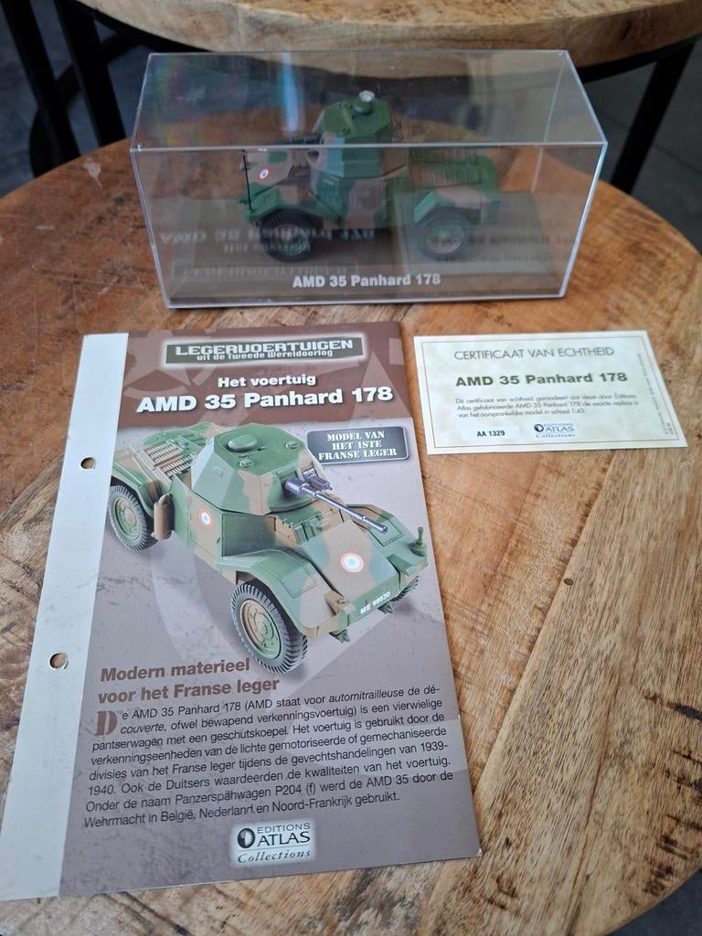 AMD 35 Panhard 178 - Editions Atlas 1:43 - Compleet, Overige merken, Tank, 1:32 tot 1:50, Ophalen of Verzenden