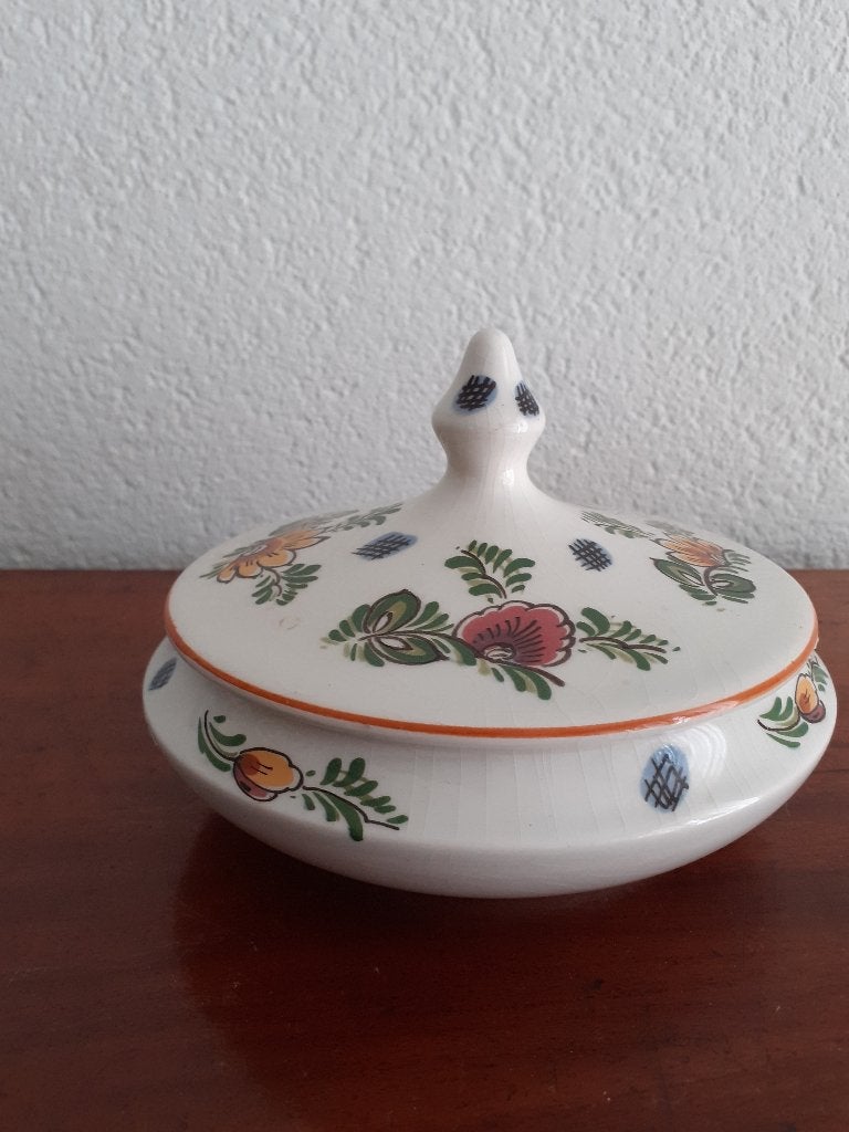 Antieke Regina Delfts polychroom bonbonschaal *eureka*, Antiek en Kunst, Ophalen of Verzenden