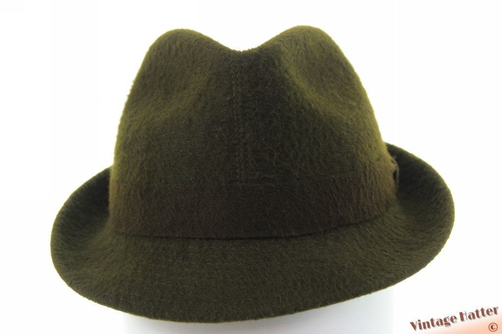 Trilby jachthoed Wiltren donker groen vilt vintage 54-55, 134 t/m 140, Gebruikt, Ophalen of Verzenden, Jongen