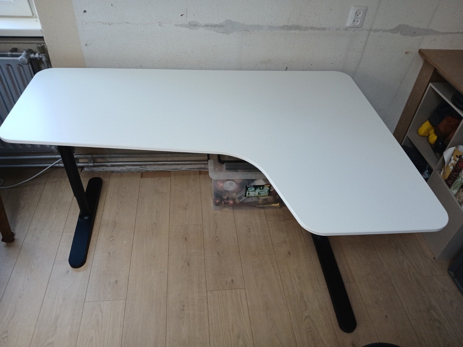 Compute bureau verstelbaar, Ophalen, 160 cm, Metaal, Hoekbureau