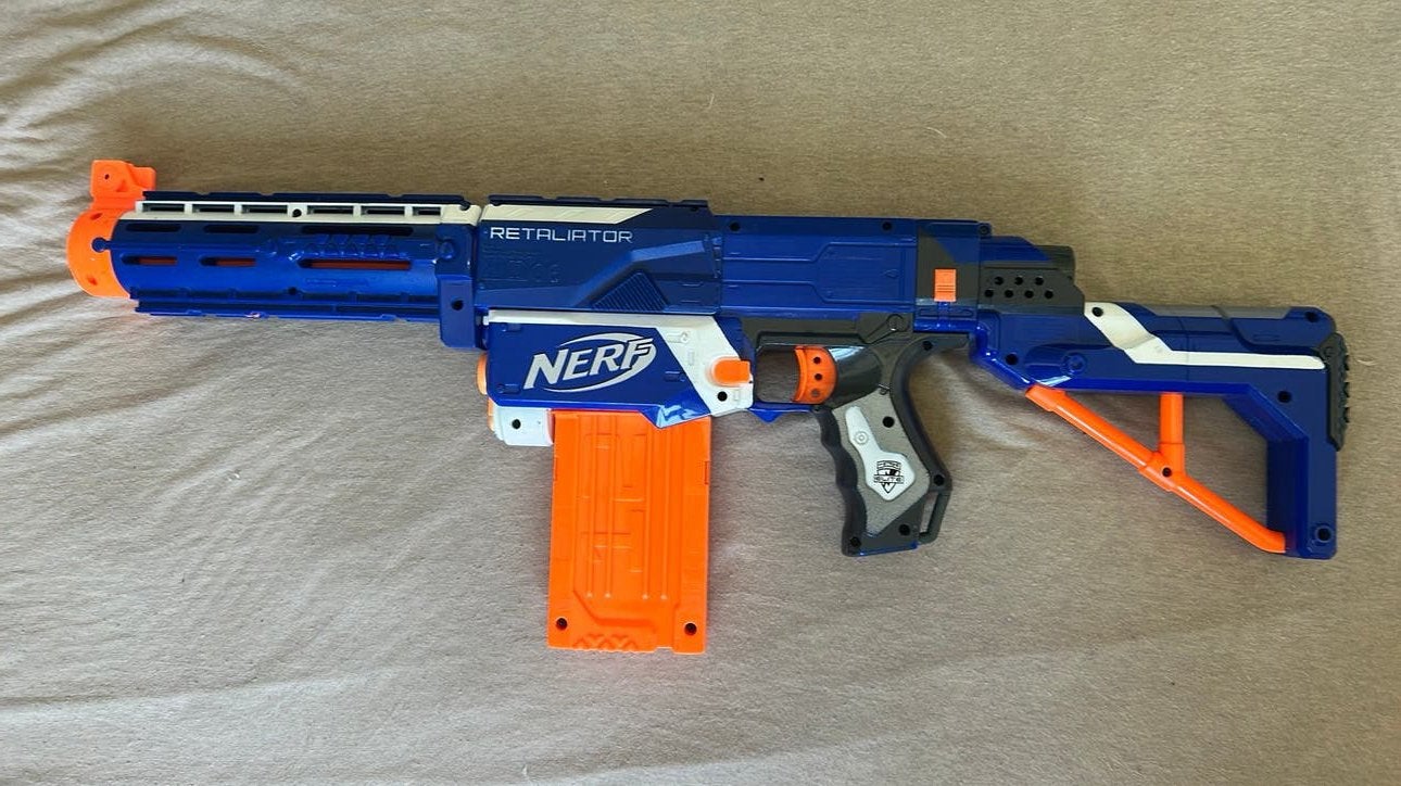 Nerf Retaliator, Kinderen en Baby's, Speelgoed | Buiten | Actiespeelgoed, Ophalen, Zo goed als nieuw
