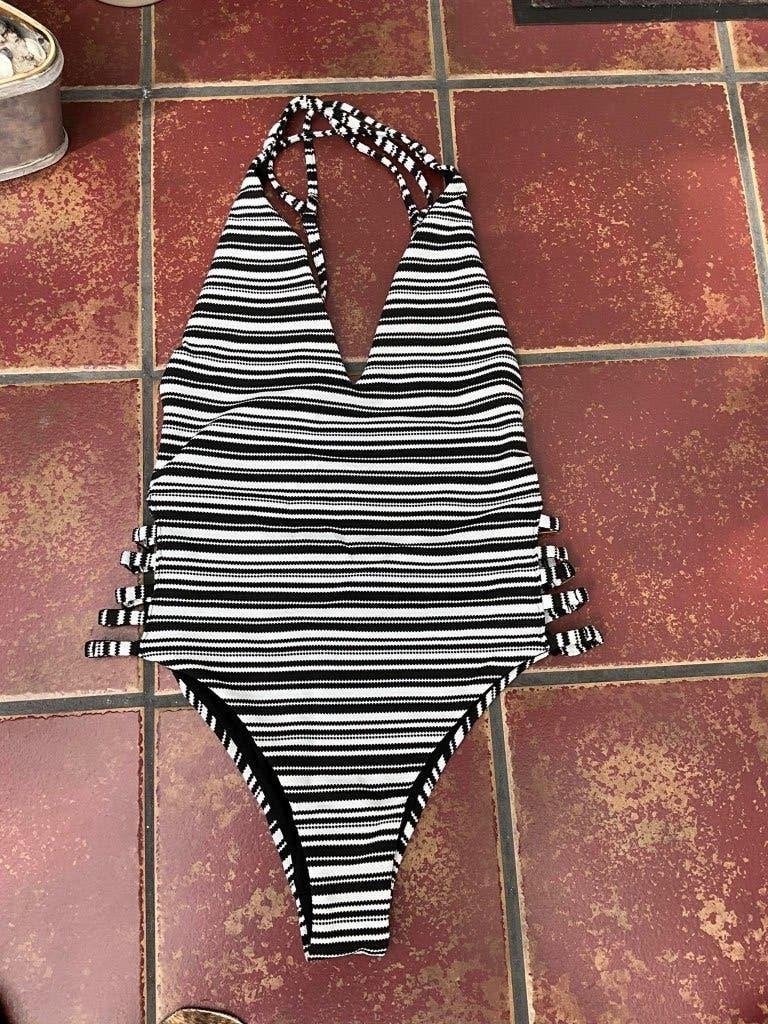 gestreepte badpak van hunkermoller maat 38, Zwart, Gestreepte badpak van hunkermoller maat 38, Nieuw, Badpak
