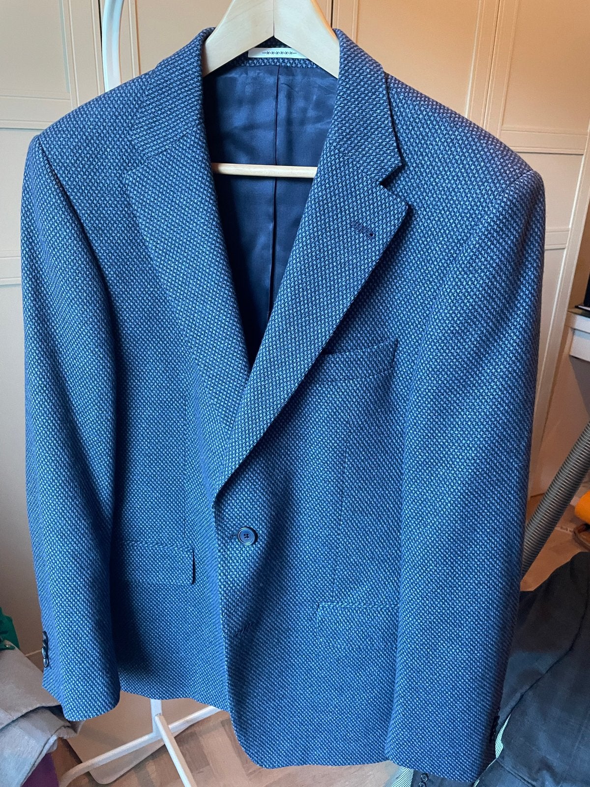 Van Gils Ellis colbert blazer Jasje - Maat 48/50 (M) - Blauw, Ophalen of Verzenden, Zo goed als nieuw, Maat 48/50 (M), Blauw