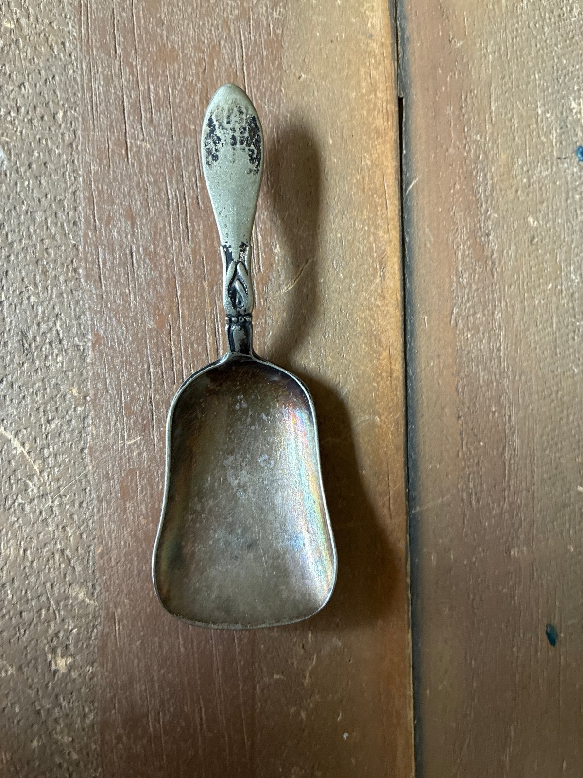 Antieke zilverkleurige schep, mogelijk suikerschep, Antiek en Kunst, Ophalen of Verzenden