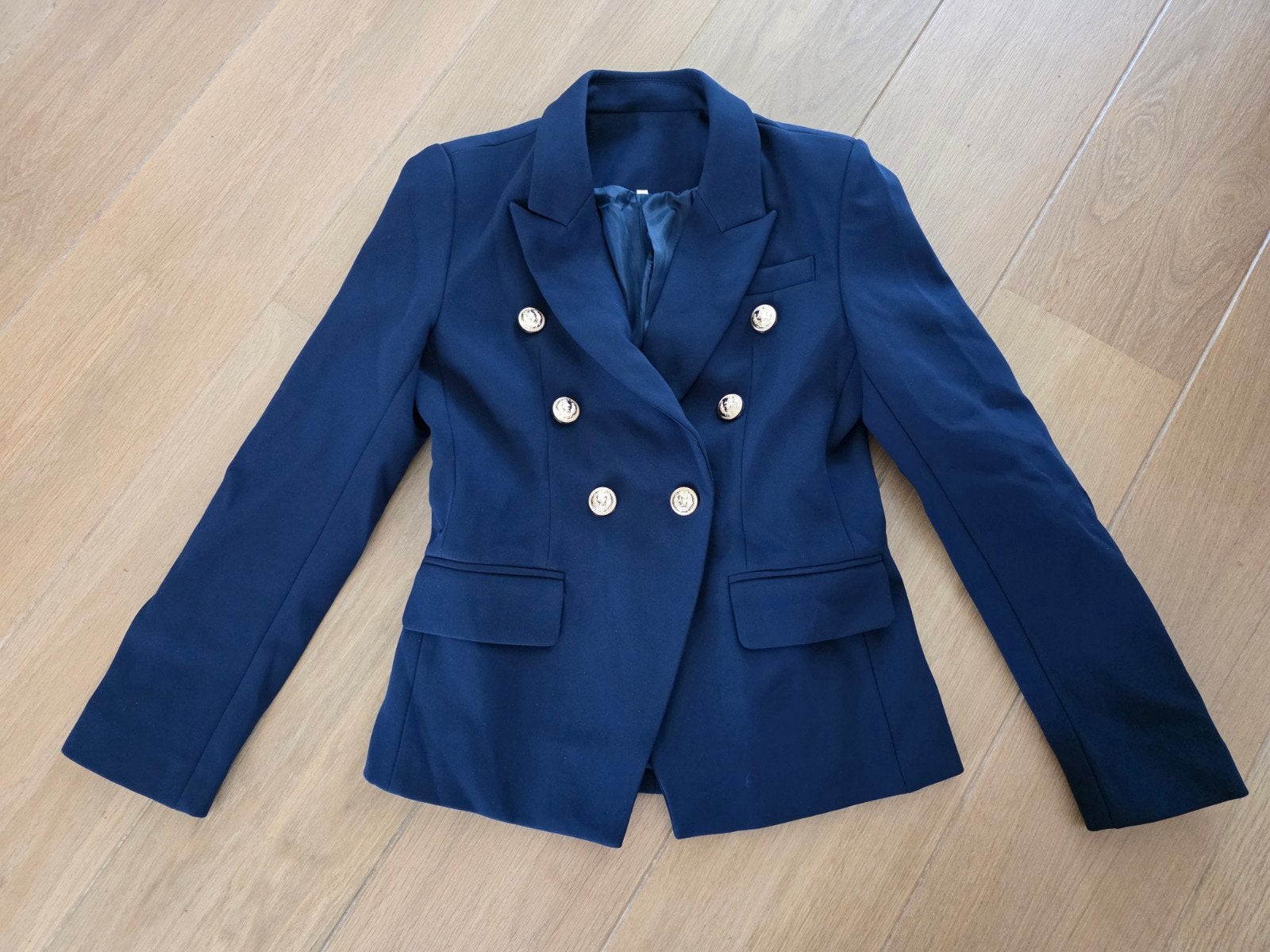 Blauwe blazer, mooie knopen, maat L, Blauw, Maat 42/44 (L), Nieuw, Ophalen of Verzenden