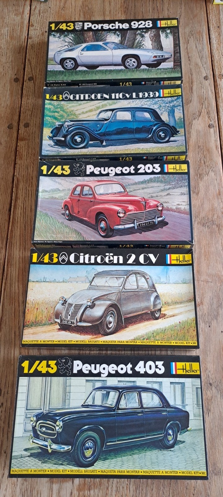 Heller Modelbouw Kits: Citroën, Peugeot, Porsche (1:43), Auto, 1:32 tot 1:50, Nieuw, Ophalen of Verzenden