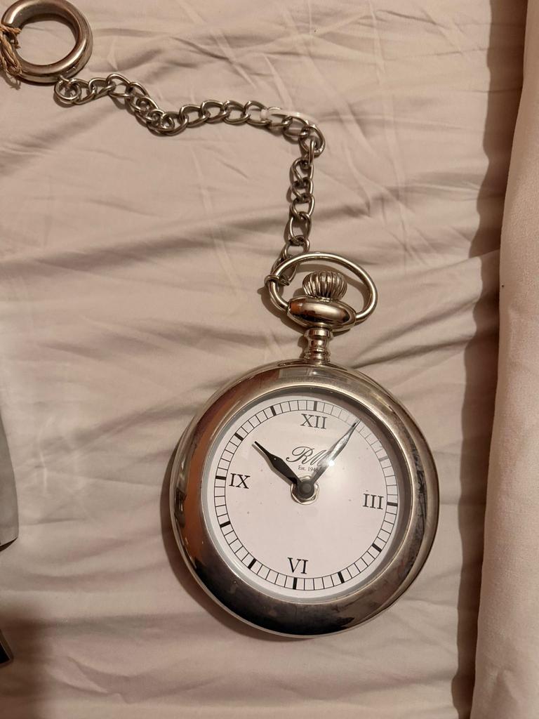 Riviera Maison Hangklok Zakhorloge Design, Ophalen of Verzenden, Gebruikt, Analoog, Wandklok