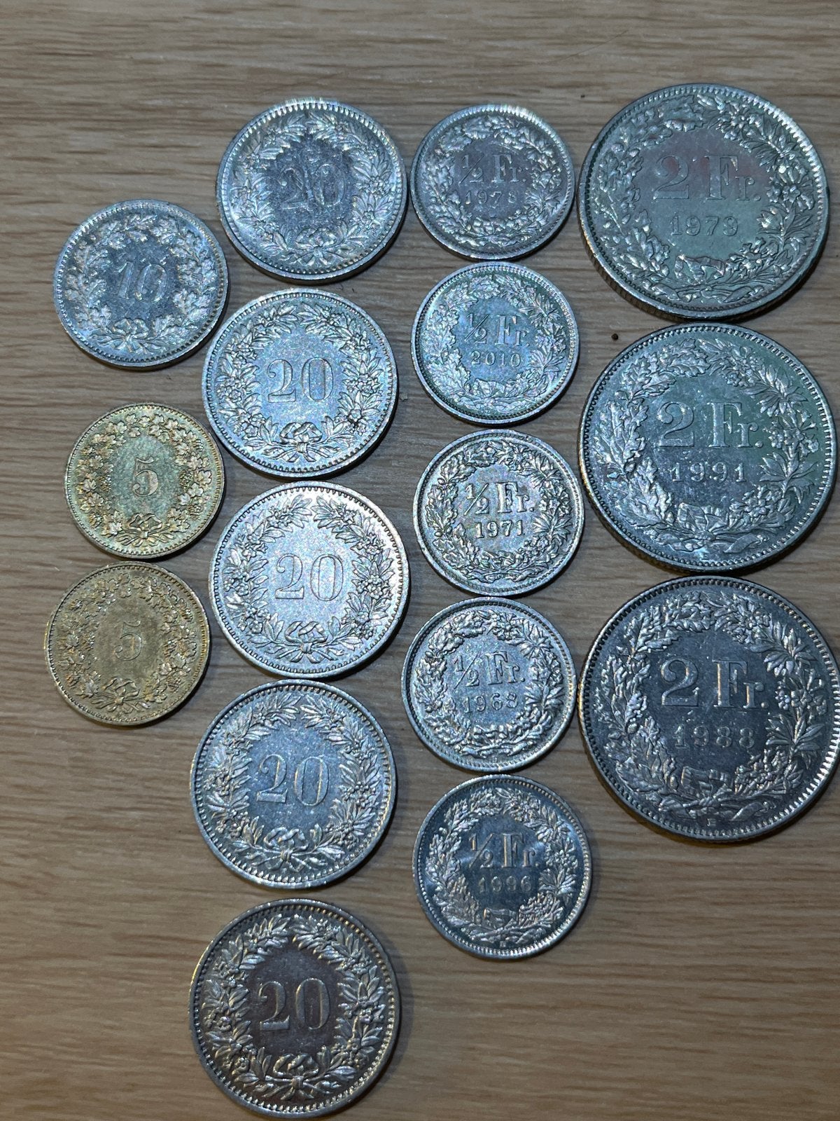 Collectie Zwitserse Franken Munten, Postzegels en Munten, Ophalen, Overige landen, Setje