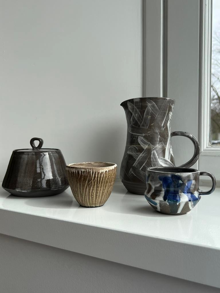 Aardewerk, keramische koffie set/ thee set japandi, Keramiek, Nieuw, Ophalen of Verzenden, Overige stijlen