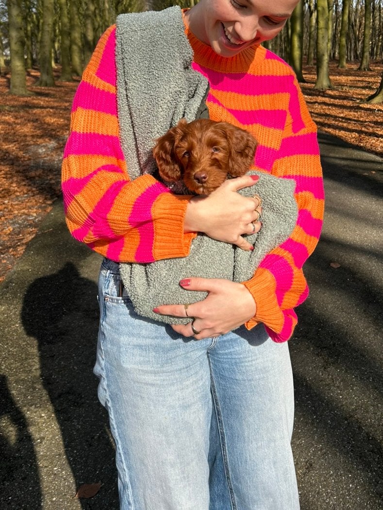 Wooff draagzak puppy/kleine hond in olijfgroene kleur, Ophalen of Verzenden, Zo goed als nieuw