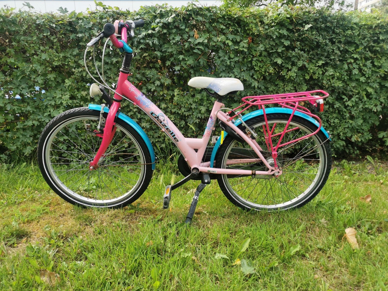 Gazelle kinderfiets 22 inch - Roze/Blauw, Ophalen, Gebruikt, 20 inch of meer, Gazelle