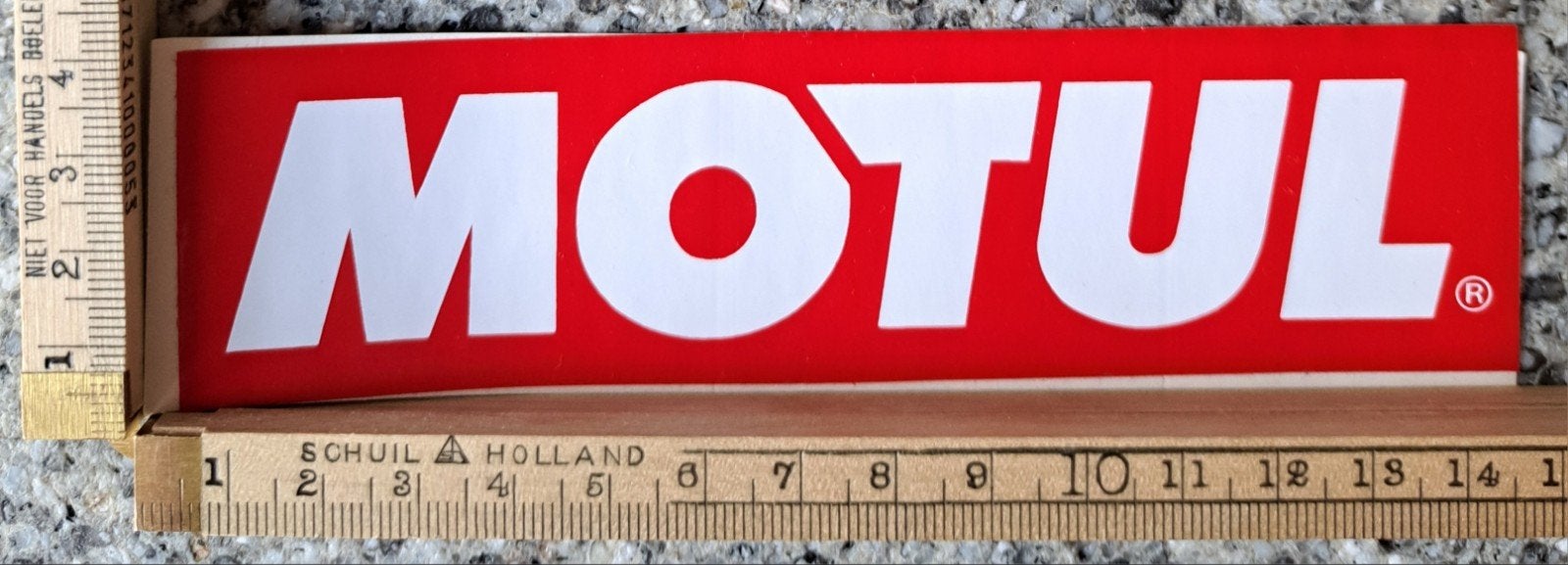 Vintage sticker Motul olie merk logo smeermiddelen, Ophalen of Verzenden, Zo goed als nieuw, Auto of Motor