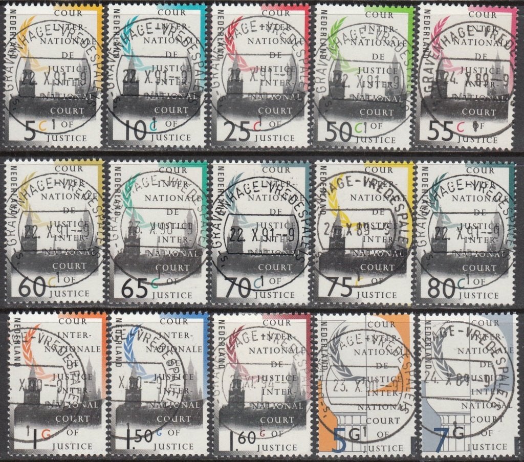 Nederland dienstzegels NVPH D44/D58 1989-1994 rondstempels, Postzegels en Munten, Ophalen of Verzenden, Na 1940, Gestempeld