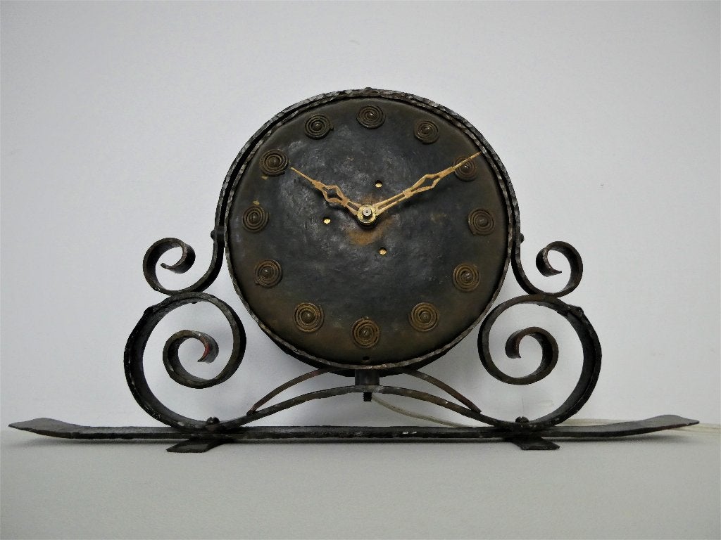 Amsterdamse School tafel klok mantelklok schouwklok 20 volt., Antiek en Kunst, Ophalen of Verzenden