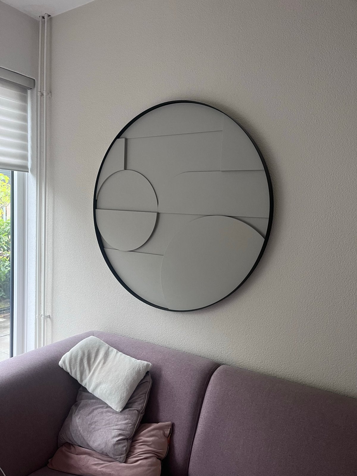 Merk Wood 3D Wandcirkel 115cm Zwart Frame Incl.  Ophangsyste, 115 cm, 115 cm, Hout, Zo goed als nieuw