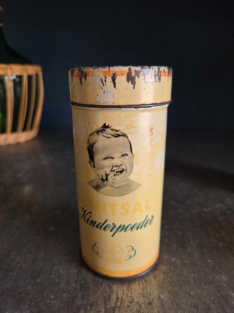 Vintage retro blik zwitsal kinderpoeder, Ophalen, Gebruikt, Overige
