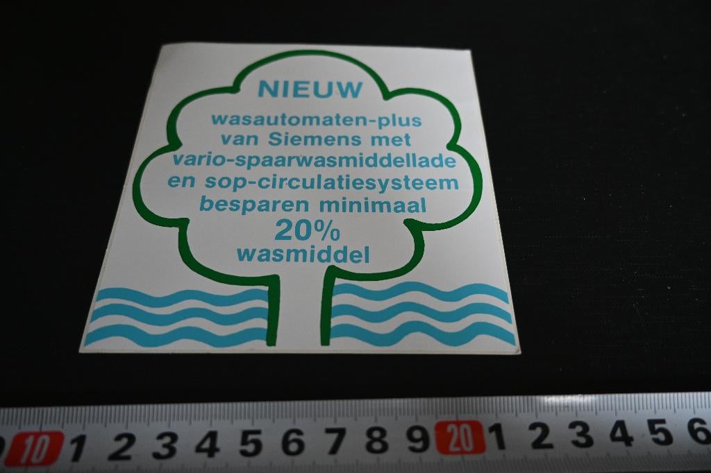 sticker Nieuw Wasautomaten - plus van SIEMENS, Verzamelen, Stickers, Ophalen, Zo goed als nieuw